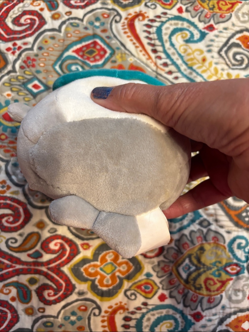 Squishmallows small Gray & Cream Shark Plush with Teal mask - Picture 7 of 10